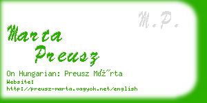 marta preusz business card